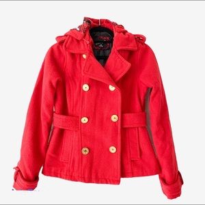 Woman’s Short Red Trench Coat
